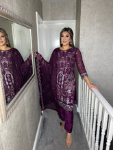 Load image into Gallery viewer, Shalwar Kameez fully stitched 3 piece PURPLE suit with  Dupatta F-C1290C
