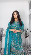Load image into Gallery viewer, Ferozi Embroidered Shalwar Kameez with Net duppatta fully stitched 3 piece suit with Net Dupatta MOB-AC204A
