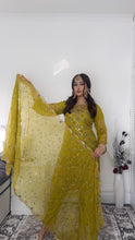 Load image into Gallery viewer, Olive Embroidered Shalwar Kameez with Net duppatta fully stitched 3 piece suit with Net Dupatta MOB-1001
