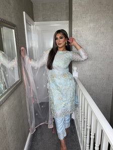 Shalwar Kameez fully stitched 3 piece suit with Net Dupatta F-C1281