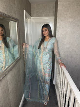 Load image into Gallery viewer, Light Blue Embroidered Shalwar Kameez with Net duppatta fully stitched 3 piece suit with Net Dupatta MOB-C1810C
