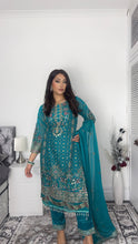 Load image into Gallery viewer, Ferozi Embroidered Shalwar Kameez with Net duppatta fully stitched 3 piece suit with Net Dupatta MOB-AC204A

