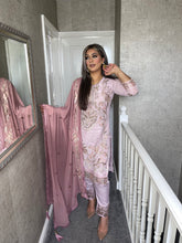 Load image into Gallery viewer, 3PC PINK Embroidered Shalwar Kameez with Net duppatta fully stitched 3 piece suit F-C1264B
