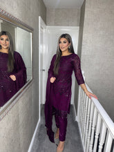 Load image into Gallery viewer, PLUM Shalwar Kameez fully stitched 3 piece suit with Chiffon Dupatta MOB-C1280A
