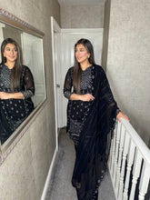 Load image into Gallery viewer, Black Embroidered Shalwar Kameez with Chiffon duppatta fully stitched 3PC MOB-F1889C

