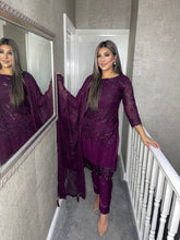 Load image into Gallery viewer, PLUM Shalwar Kameez fully stitched 3 piece suit with Chiffon Dupatta MOB-C1280A
