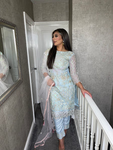 Shalwar Kameez fully stitched 3 piece suit with Net Dupatta F-C1281