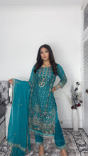 Load image into Gallery viewer, Ferozi Embroidered Shalwar Kameez with Net duppatta fully stitched 3 piece suit with Net Dupatta MOB-AC204A
