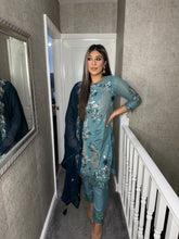 Load image into Gallery viewer, Shalwar Kameez fully stitched 3 piece suit with Net Dupatta F-5234B
