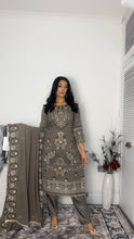 Load image into Gallery viewer, Embroidered Shalwar Kameez with fully stitched 3 piece suit with Chiffon Dupatta MOB-SJ1030
