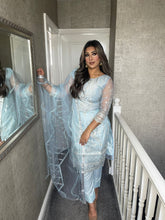 Load image into Gallery viewer, ICE BLUE Shalwar Kameez fully stitched 3 piece suit with NET Dupatta MOB-C1565B
