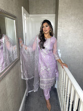 Load image into Gallery viewer, LILAC Shalwar Kameez fully stitched 3 piece suit with Net Dupatta MOB-C1565C
