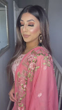 Load and play video in Gallery viewer, Baby Pink Shalwar Kameez with pink chiffon duppatta fully stitched 3 piece suit with Chiffon Dupatta
