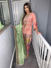 Load image into Gallery viewer, Pink Lilen Shalwar Kameez with woollen  dupatta 3piece ready to wear suit
