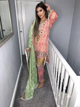 Load image into Gallery viewer, Pink Lilen Shalwar Kameez with woollen  dupatta 3piece ready to wear suit
