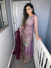 Load image into Gallery viewer, Shalwar Kameez Light Purple With lehenga and net dupatta fully stitched 3 piece suit C-1063
