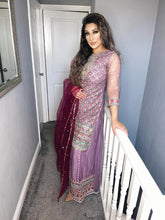 Load image into Gallery viewer, Shalwar Kameez Light Purple With lehenga and net dupatta fully stitched 3 piece suit C-1063
