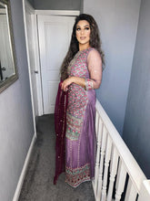 Load image into Gallery viewer, Shalwar Kameez Light Purple With lehenga and net dupatta fully stitched 3 piece suit C-1063
